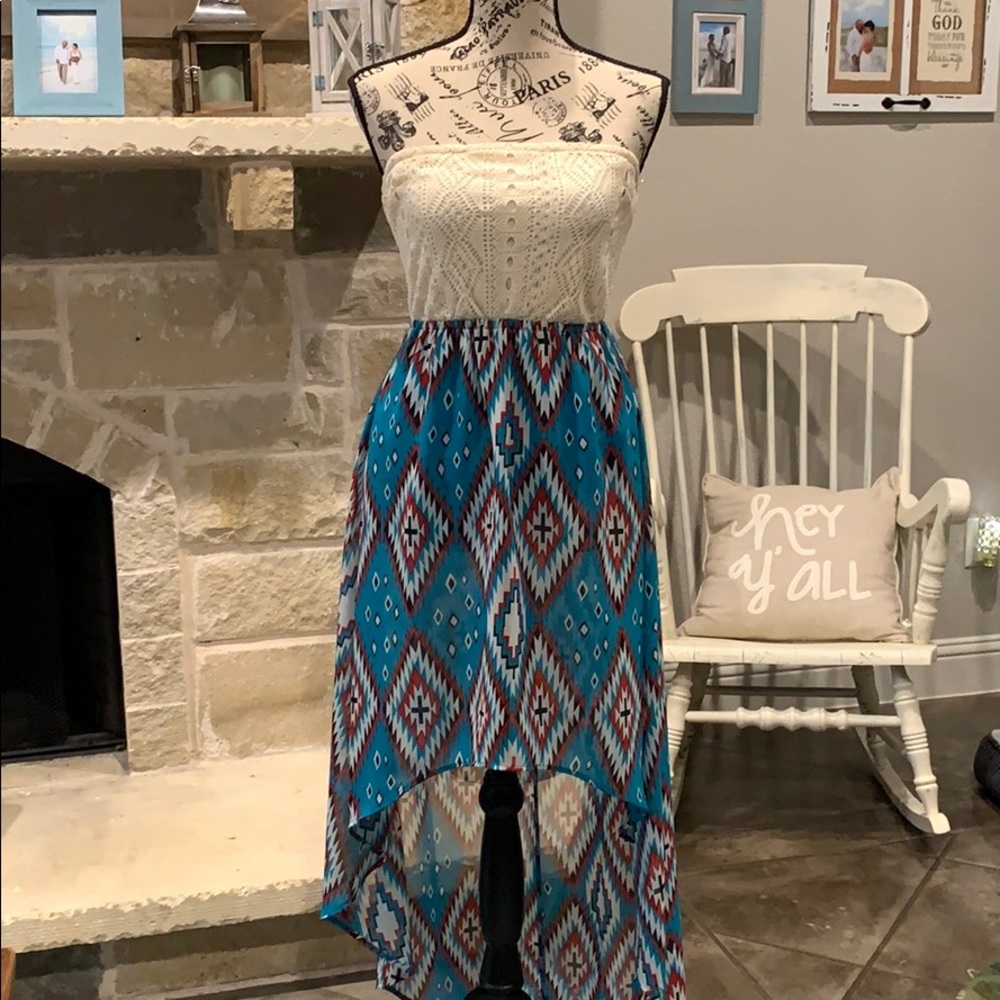 Western style high low dress